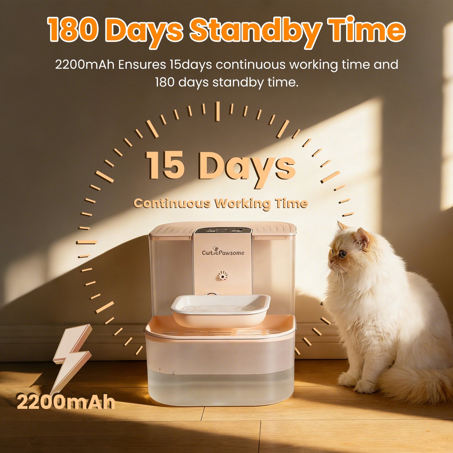 Aura 1Pc Smart Pet Water Fountain Automatic Cat Water Dispenser 4.5L Cordless Rechargeable Dog Water Fountain Self-Refill With 3 Adjustable Volume 3 Time Intervals Remote Control Cleaning Brush
