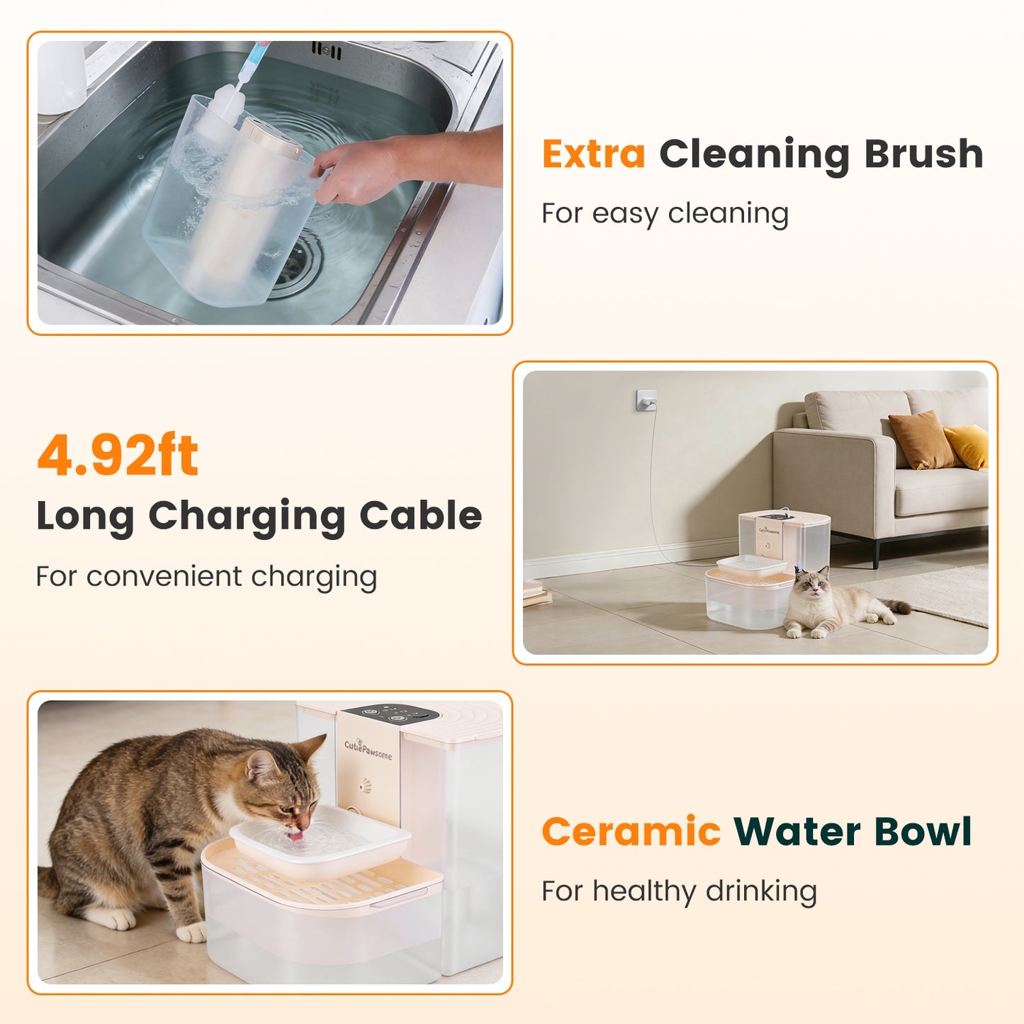 Aura 1Pc Smart Pet Water Fountain Automatic Cat Water Dispenser 4.5L Cordless Rechargeable Dog Water Fountain Self-Refill With 3 Adjustable Volume 3 Time Intervals Remote Control Cleaning Brush