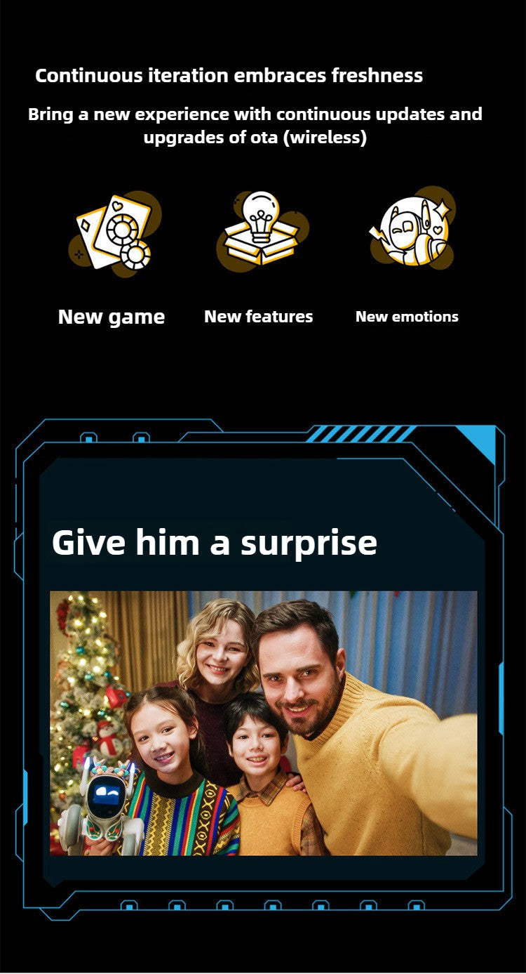 Aura Smart Pet Robot | AI Interactive,Gesture Control,Voice Commands,Home Monitoring,Multilingual Support,Children's Companion