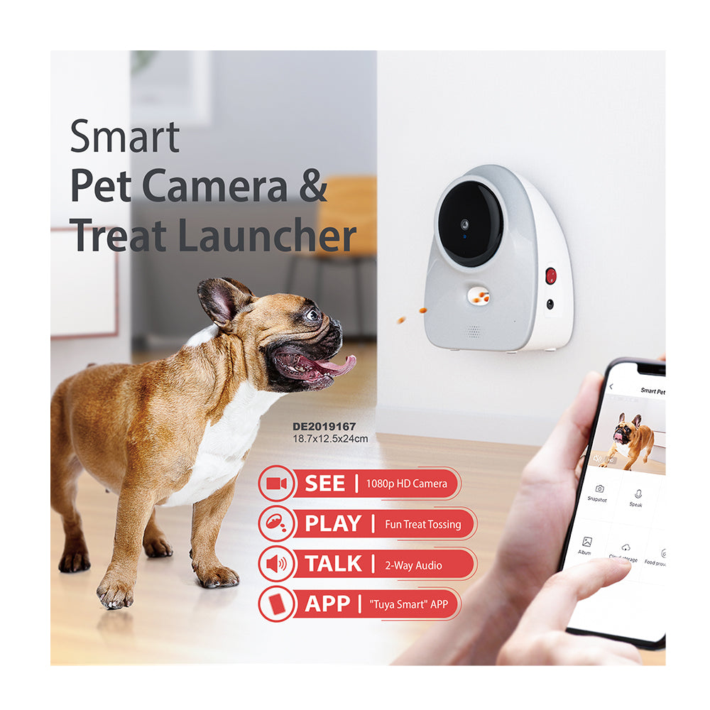 Aura 1080P AI Pet Treat Launcher with Two-Way Audio