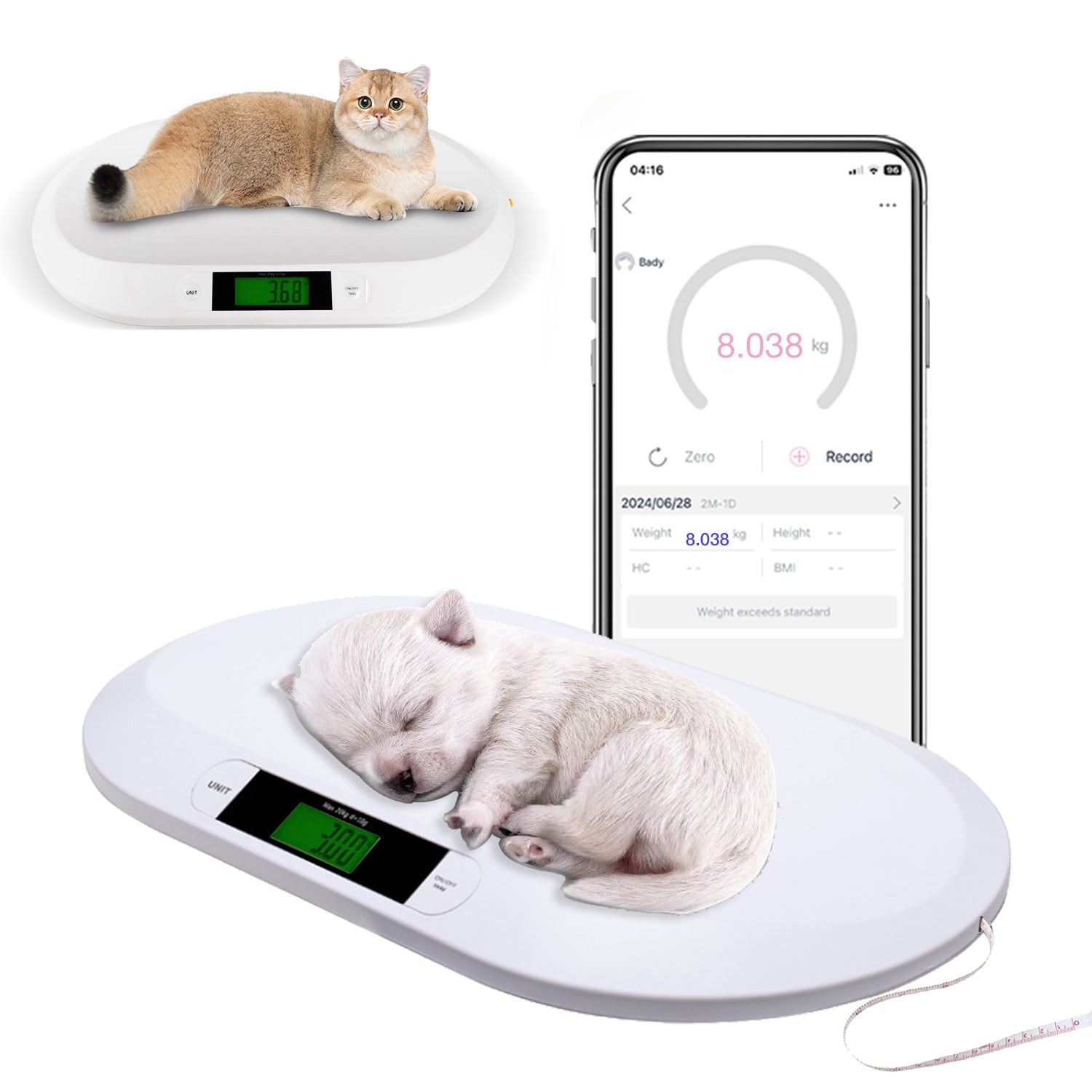 Aura Smart WiFi Pet Weight Scale - Accurate Health Monitoring System
