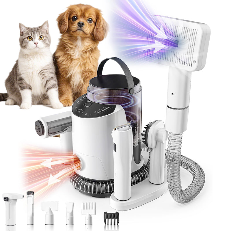 Aura 9-in-1 Smart Pet Grooming Vacuum Kit - Professional Quiet Care