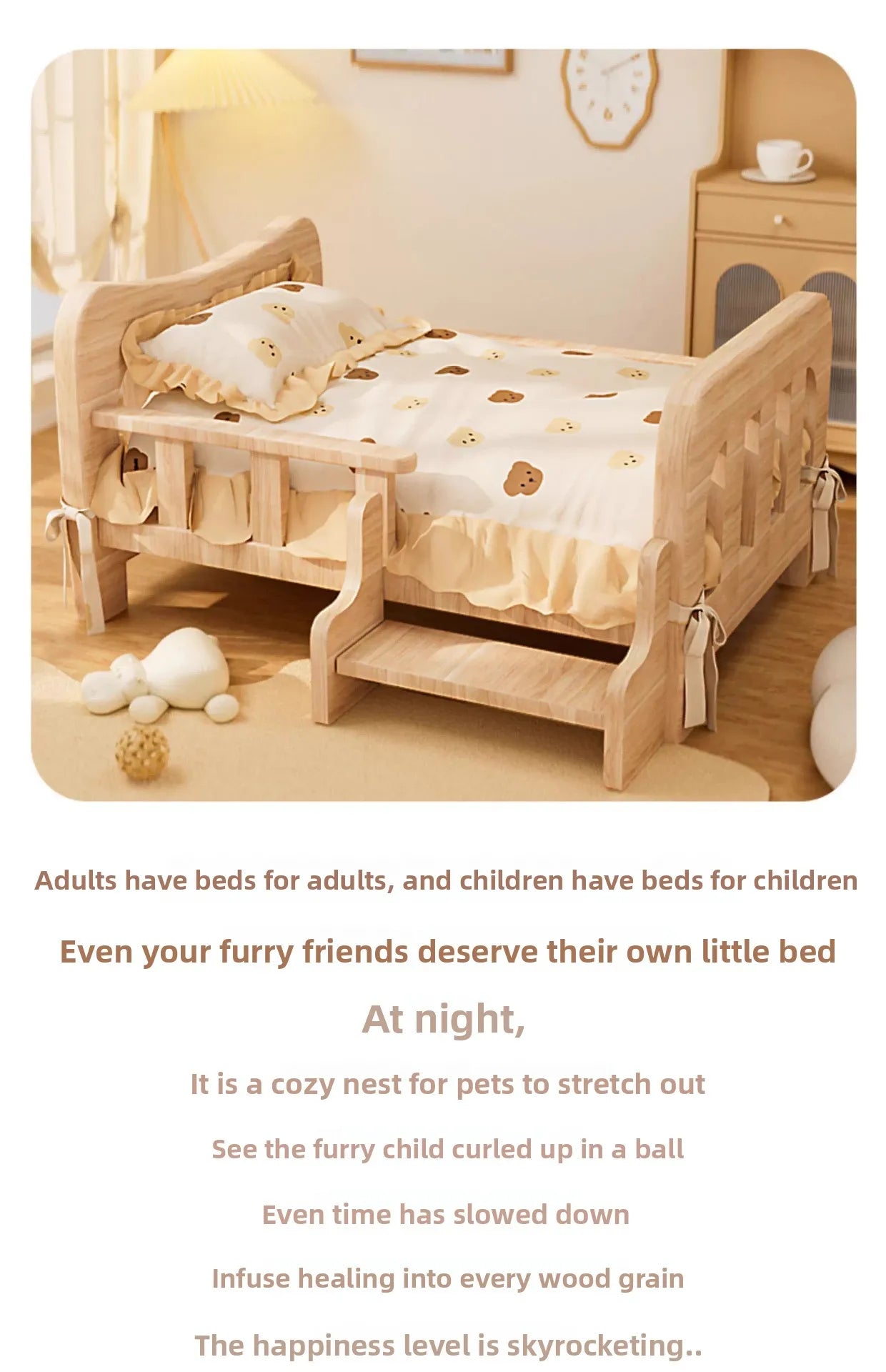Pet bed, solid wood dog bed, all-season cat bed,pet sleeping sofa,cat bed and dog bed ，cat shelf ，cat condo，wooden cat furniture