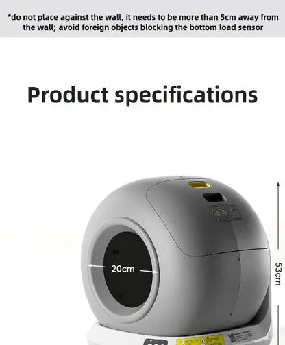 Aura 78L Self Cleaning Cat Litter Box Fully Enclosed Automatic Cat Sand Box App Control Extra Large Space Smart Pet Toilet Tray