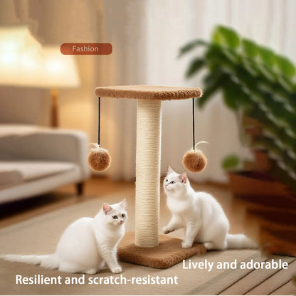 Agave Non-Shedding Cat Tree Vertical Scratching Post with Toy Self-Amusement Cat Toy Scratching Board for Small Cats