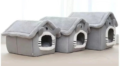 Aura Indoor Warm Dog House Soft Pet Bed Tent House Dog Kennel Cat Bed Removable and Washable Cushion Suitable Four Season Universal