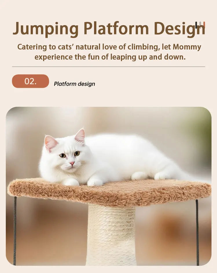 Agave Non-Shedding Cat Tree Vertical Scratching Post with Toy Self-Amusement Cat Toy Scratching Board for Small Cats