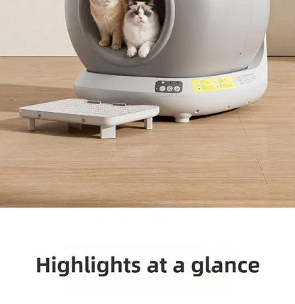 Aura 78L Self Cleaning Cat Litter Box Fully Enclosed Automatic Cat Sand Box App Control Extra Large Space Smart Pet Toilet Tray