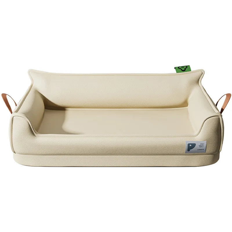 Orthopedic Leather Dog Bed Sofa – Detachable Rectangle Pet Bed with Non-Slip Bottom, Waterproof and Machine Washable for Ultima
