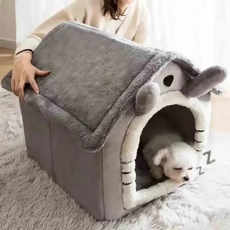Aura Indoor Warm Dog House Soft Pet Bed Tent House Dog Kennel Cat Bed Removable and Washable Cushion Suitable Four Season Universal