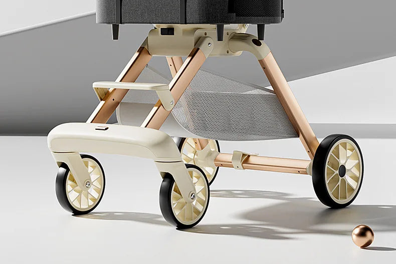 Aura Luxury Pet Stroller 3 in 1  with 4 Wheels for Medium Small Size Dogs and Cats Detachable Carrier for Puppy Kitty Doggie Stroller