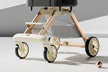 Aura Luxury Pet Stroller 3 in 1  with 4 Wheels for Medium Small Size Dogs and Cats Detachable Carrier for Puppy Kitty Doggie Stroller