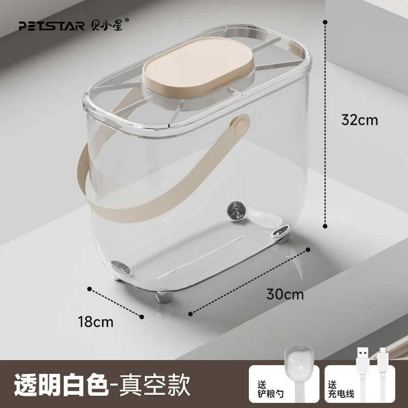 Aura Intelligent Pet Food Container Vacuum 10L Easy Clean Cat Food Storage Moisture-proof and Insect-proof Pet Products Supplies