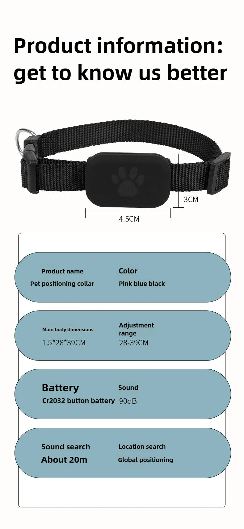 Aura Pet Bluetooth GPS Tracker Dog Mini Tracking Movement Alert Collars Anti Lost Tracker for Cats and Puppies Remote Global Locator