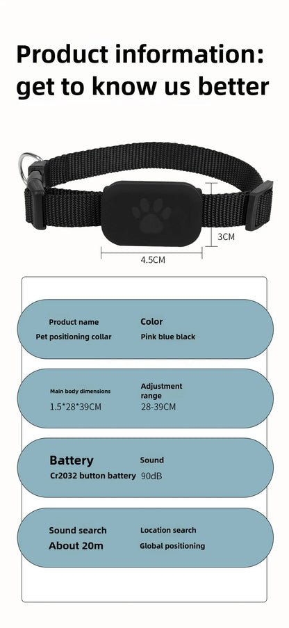 Aura Pet Bluetooth GPS Tracker Dog Mini Tracking Movement Alert Collars Anti Lost Tracker for Cats and Puppies Remote Global Locator