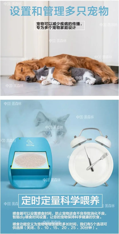 Aura Chip induction feeder, fully automatic and timed pet feeding basin, intelligent anti snatching and anti mosquito measures