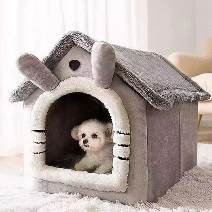 Aura Indoor Warm Dog House Soft Pet Bed Tent House Dog Kennel Cat Bed Removable and Washable Cushion Suitable Four Season Universal