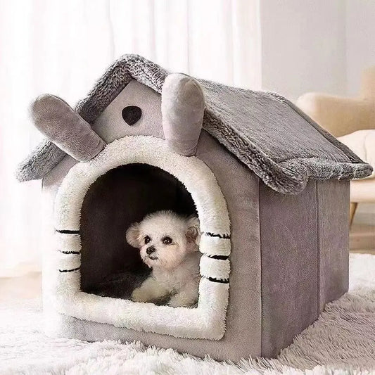 Aura Indoor Warm Dog House Soft Pet Bed Tent House Dog Kennel Cat Bed Removable and Washable Cushion Suitable Four Season Universal
