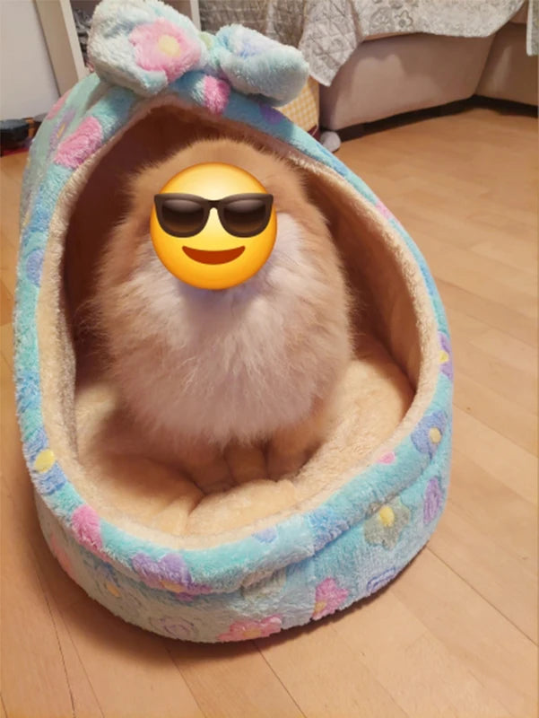 Pet Dog House Soft Cozy Pet Sleeping Bed for Small Medium Dogs Cats Foldable Removable Puppy Nest Portable Kennel Pet Supplies