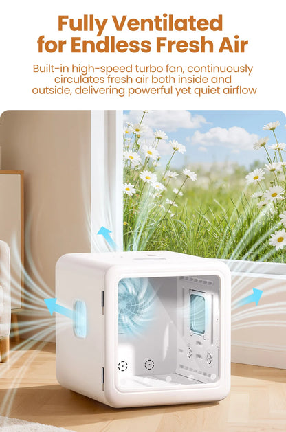 Aura Automatic Pet Drying Box 70L Smart Temperature Control Drying Pet Hair Grooming For Dog Cat Dryer 4 Speeds Ultra Quiet