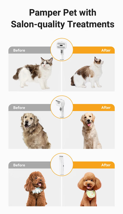 Aura Pet Multifunction Grooming Vacuum Kit 5-IN-1 Portable Household Vacuum Cleaner For Pet Cat Dog Hair Vacuum Groomer Kit
