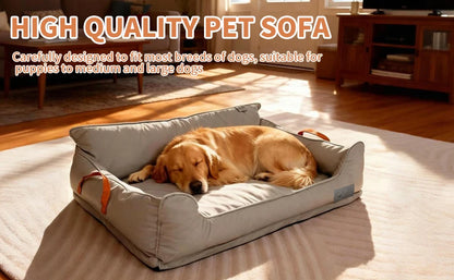 Large Dog Bed Leather Soft Plush Donut Snuggly Warm Cozy Pet Mat for Small to Extra Extra Large Dogs Rectangle Shape