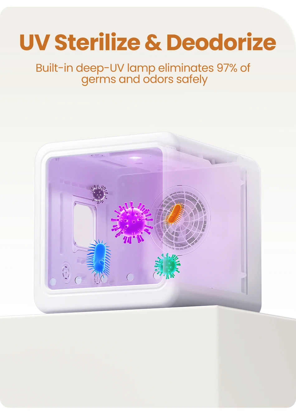 Aura Automatic Pet Drying Box 70L Smart Temperature Control Drying Pet Hair Grooming For Dog Cat Dryer 4 Speeds Ultra Quiet