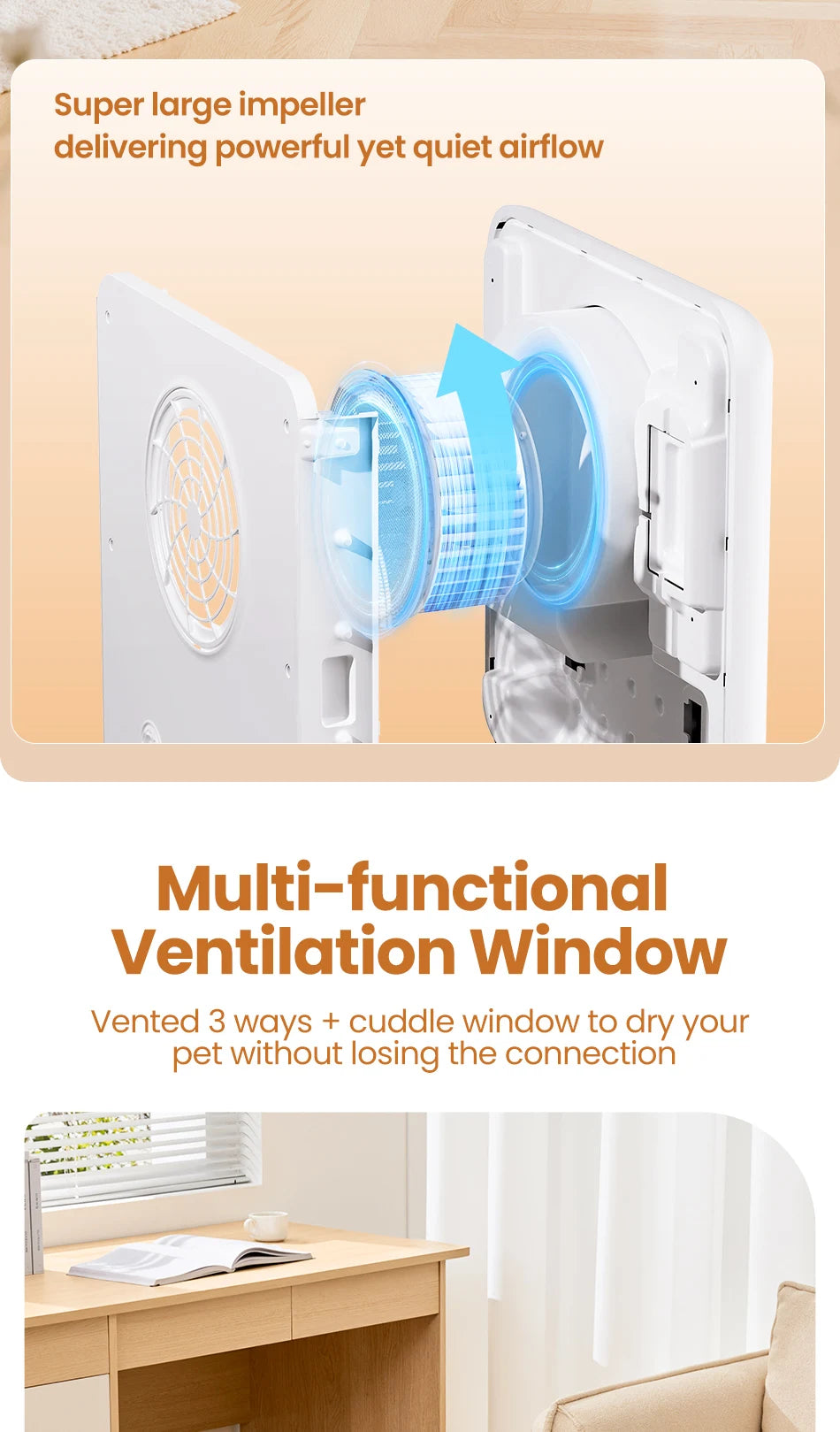 Aura Automatic Pet Drying Box 70L Smart Temperature Control Drying Pet Hair Grooming For Dog Cat Dryer 4 Speeds Ultra Quiet