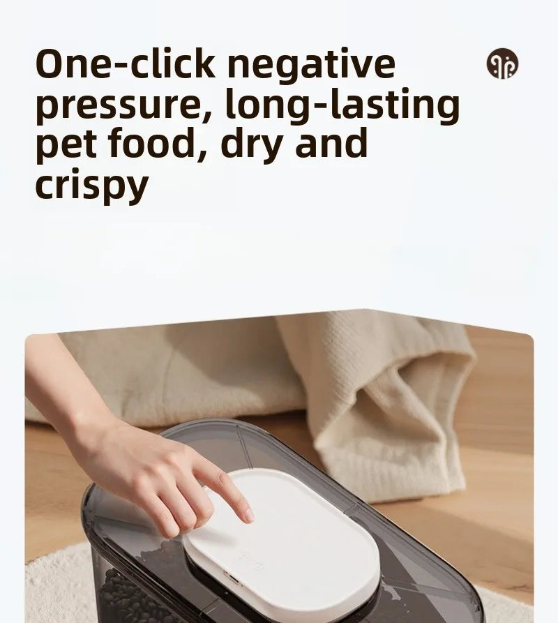 Aura Intelligent Pet Food Container Vacuum 10L Easy Clean Cat Food Storage Moisture-proof and Insect-proof Pet Products Supplies