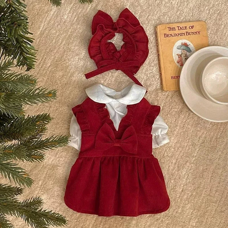 Puppy Bow Dog Dress Winter