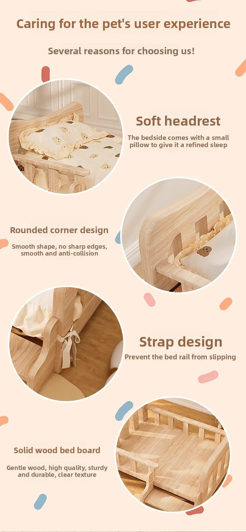 Pet bed, solid wood dog bed, all-season cat bed,pet sleeping sofa,cat bed and dog bed ，cat shelf ，cat condo，wooden cat furniture