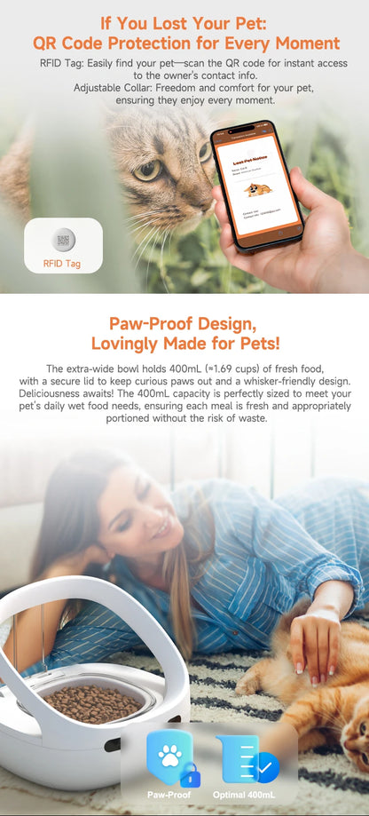 Aura New NutriCare Feeder Tailored For Multi-Pet Households Pet feeder Cat And Dog Feeder With App Global Version