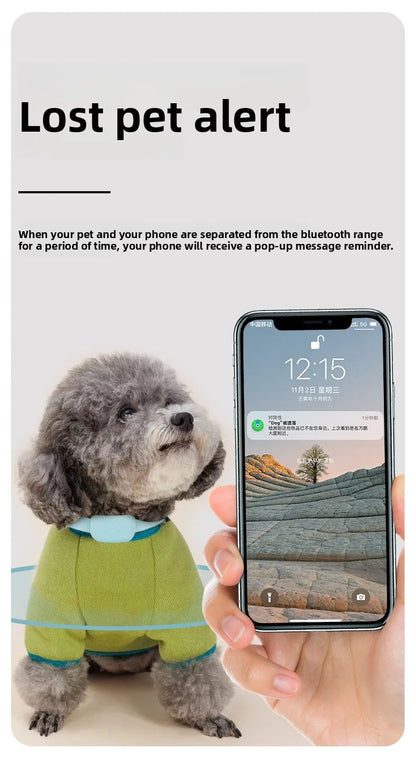 Aura Pet Bluetooth GPS Tracker Dog Mini Tracking Movement Alert Collars Anti Lost Tracker for Cats and Puppies Remote Global Locator