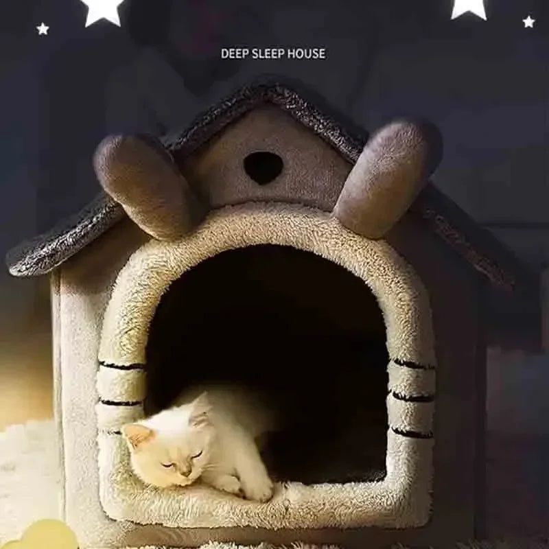 Aura Indoor Warm Dog House Soft Pet Bed Tent House Dog Kennel Cat Bed Removable and Washable Cushion Suitable Four Season Universal