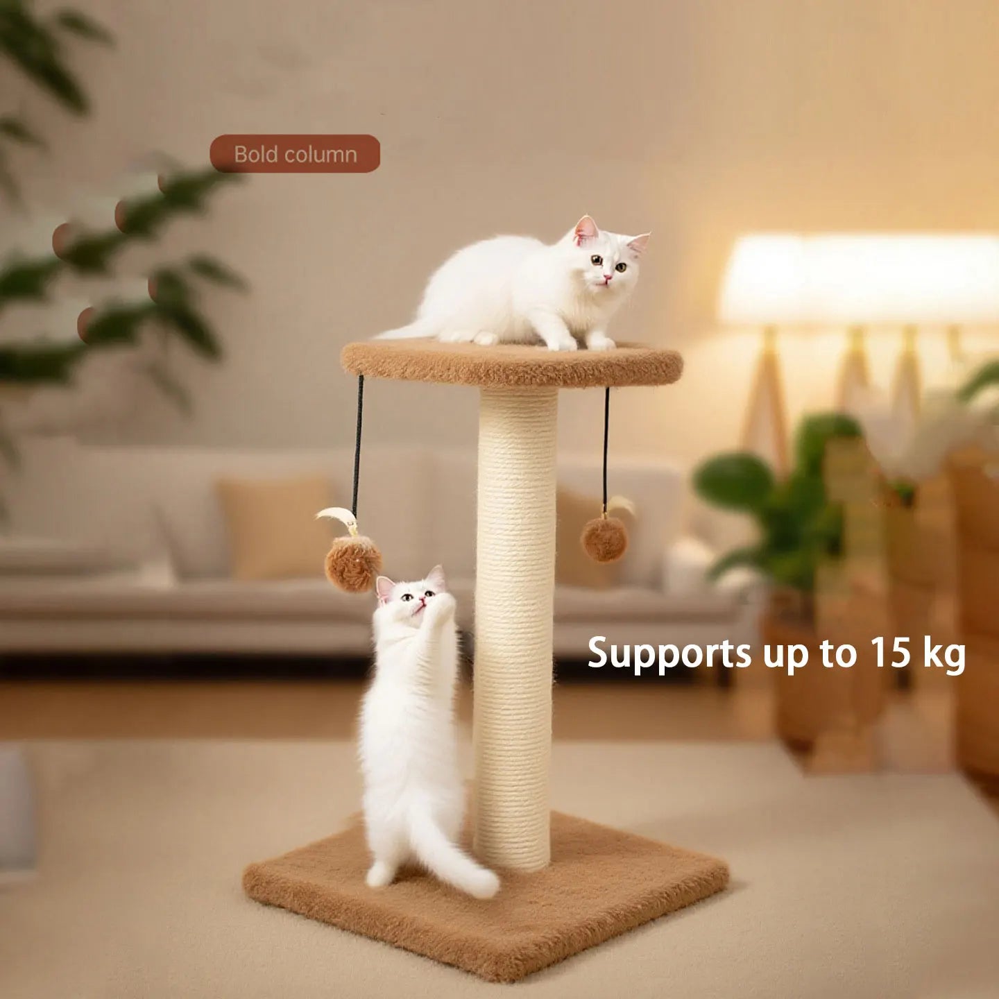 Agave Non-Shedding Cat Tree Vertical Scratching Post with Toy Self-Amusement Cat Toy Scratching Board for Small Cats