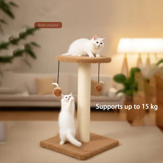 Agave Non-Shedding Cat Tree Vertical Scratching Post with Toy Self-Amusement Cat Toy Scratching Board for Small Cats