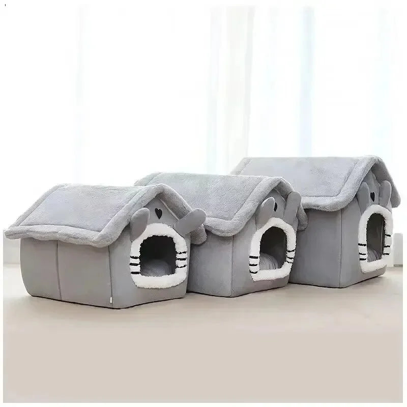 Aura Indoor Warm Dog House Soft Pet Bed Tent House Dog Kennel Cat Bed Removable and Washable Cushion Suitable Four Season Universal