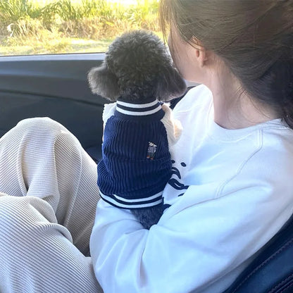 Embroidered Dog Baseball Jacket