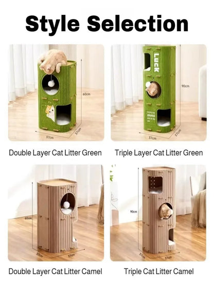 Multi-layer Cat Bed Closed Safety Cat Nest Wear-resistant Felt Cat Climbing Frame Indoor Integrated Pet Toys for All Seasons