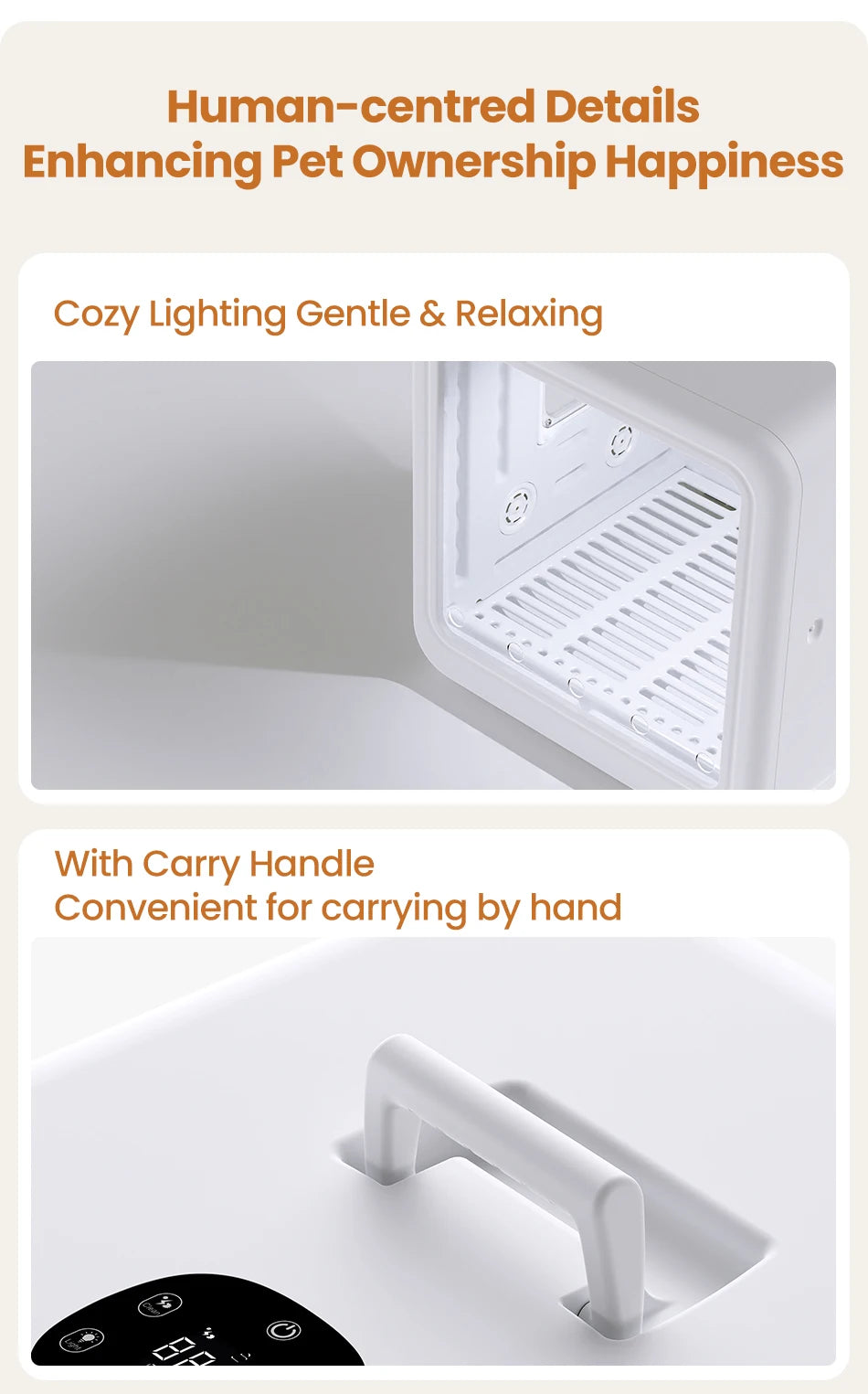 Aura Automatic Pet Drying Box 70L Smart Temperature Control Drying Pet Hair Grooming For Dog Cat Dryer 4 Speeds Ultra Quiet