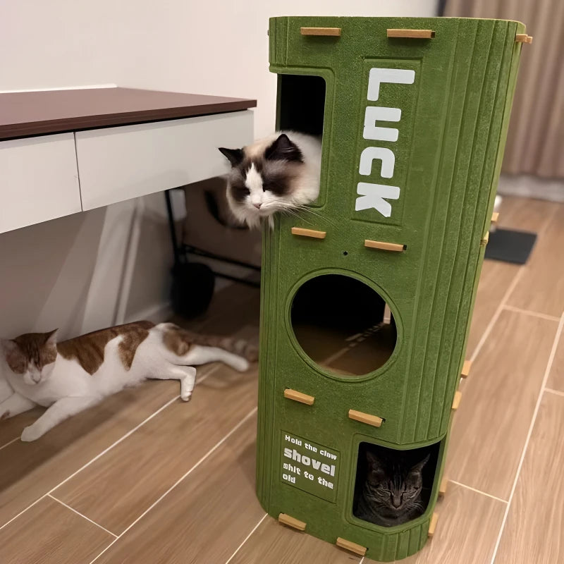 Multi-layer Cat Bed Closed Safety Cat Nest Wear-resistant Felt Cat Climbing Frame Indoor Integrated Pet Toys for All Seasons