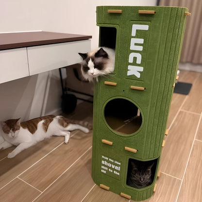 Multi-layer Cat Bed Closed Safety Cat Nest Wear-resistant Felt Cat Climbing Frame Indoor Integrated Pet Toys for All Seasons