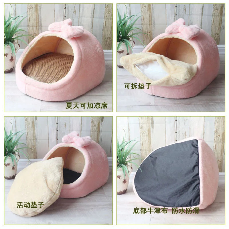 Pet Dog House Soft Cozy Pet Sleeping Bed for Small Medium Dogs Cats Foldable Removable Puppy Nest Portable Kennel Pet Supplies