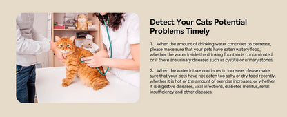 Aura Cat Water Fountain with APP Wireless Connected 84oz/2.5L Automatic Pet Water Fountain with Stainless Steel Tray Weight Sensor