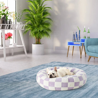 Sky Clouds Small Dog Kennel Cute Dog Bed For Pet Washable Puppy Beds Cozy Rectangle Orthopedic Pet Sofa Shaggy Plush Slip Bottom