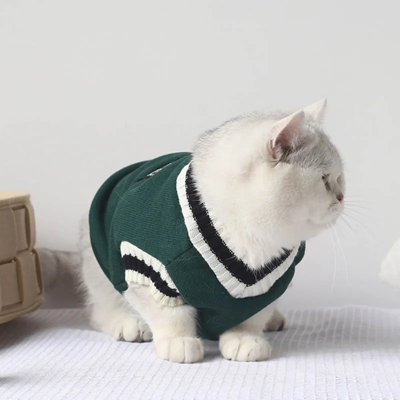 Cat Dog Sweater Pullover Winter Pet Clothes for Small Dogs Cat Vest Puppy Jacket Pet Cat Clothing Kitty Costume Ubranka Dla Psa