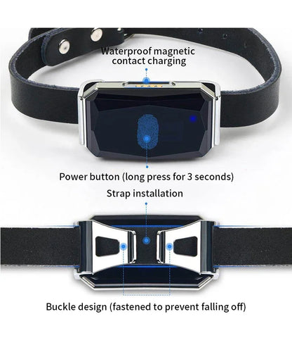 Aura Pet Collar Mini GPS Tracker, GSM Wifi LBS Anti-lost Tracker Pet Location Collar IP67 Waterproof for Pet Dog Cat Sheep Tracking