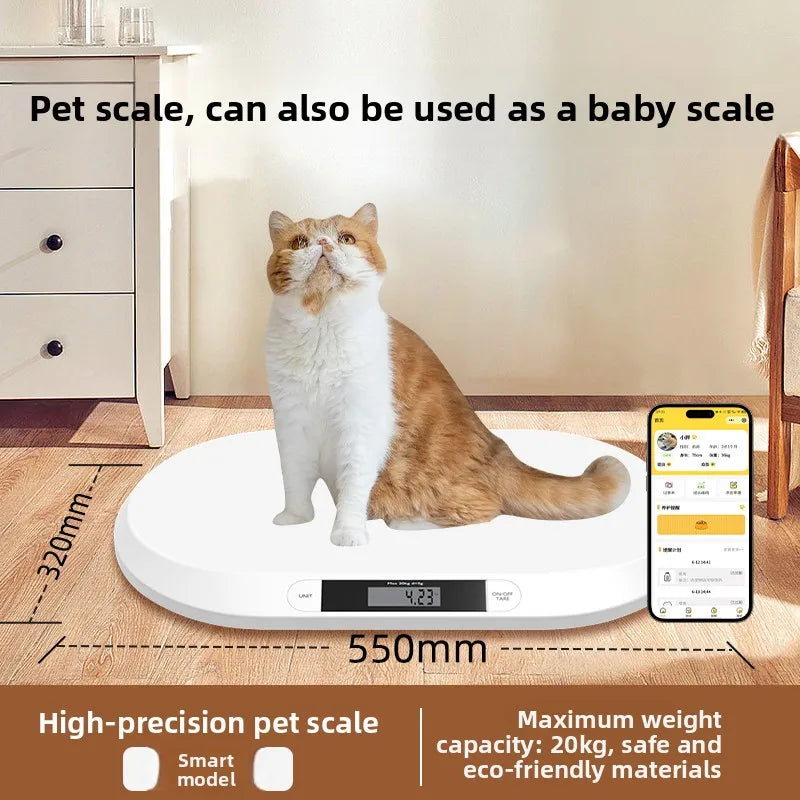 Aura Pet Scale White Small Precision Weighting Device for Dogs And Cats Large Size Home Use Battery Powered Digital Display