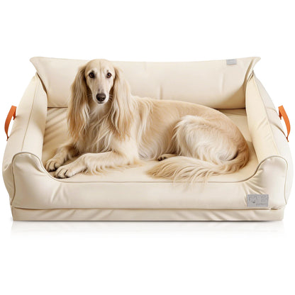 Large Dog Bed Leather Soft Plush Donut Snuggly Warm Cozy Pet Mat for Small to Extra Extra Large Dogs Rectangle Shape
