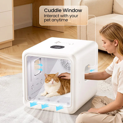 Aura Automatic Pet Drying Box 70L Smart Temperature Control Drying Pet Hair Grooming For Dog Cat Dryer 4 Speeds Ultra Quiet